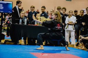 Championship Martial Arts Student performing their form.